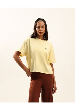 Camiseta Amplia Con Estampado Para Mujer  Deportiva  Color Amarillo Marca Atmos