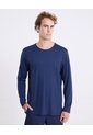 Camiseta Manga Larga Bonding Activo  Para Hombre Azul Atmos de Atmos