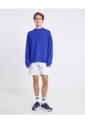 Buzo Oversize Cuello Redondo Plush  Para Hombre Azul Atmos