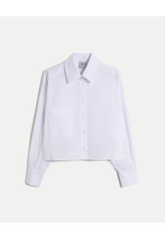 Camisa Crop Con Bolsillo Frontal Para Mujer  Deportiva  Color Blanco Marca Atmos Atmos