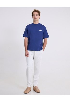 Camiseta Boxy Con Estampado Frontal Para Hombre Azul Atmos