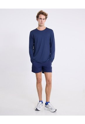 Camiseta Manga Larga Bonding Activo  Para Hombre Azul Atmos