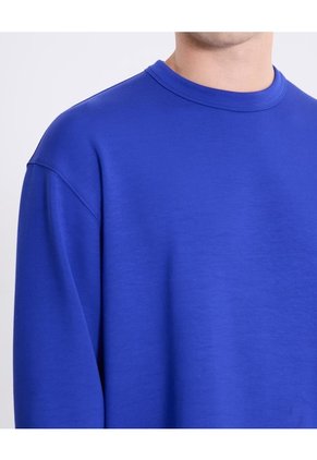 Buzo Oversize Cuello Redondo Plush  Para Hombre Azul Atmos