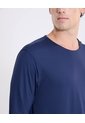 Camiseta Manga Larga Bonding Activo  Para Hombre Azul Atmos de Atmos