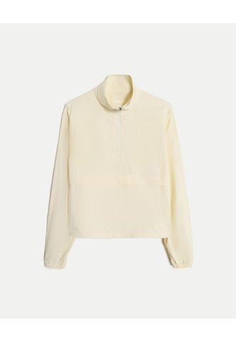 Chaqueta Rompevientos Half Zipper Para Mujer  Deportiva  Color Beige Marca Atmos Atmos