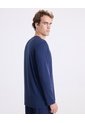 Camiseta Manga Larga Bonding Activo  Para Hombre Azul Atmos de Atmos