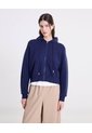 Saco Hoodie Tejido Full Zipper  Para Mujer Azul Atmos de Atmos