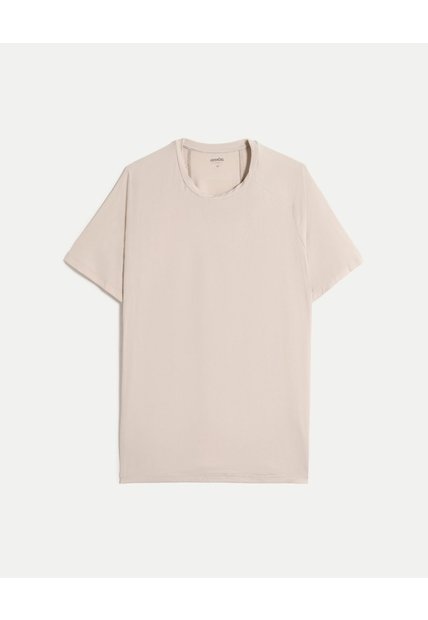 Camiseta Regular Fit Corte Angular  Para Hombre Café Atmos