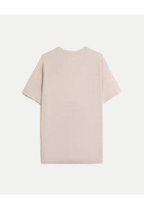 Camiseta Regular Fit Corte Angular  Para Hombre Café Atmos