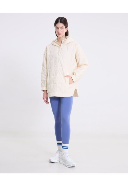 Chaqueta Acolchada Hoodie Funcional Para Mujer  Deportiva  Color Beige Marca Atmos