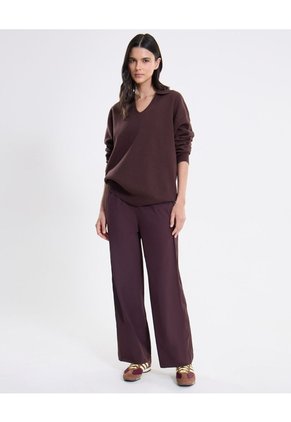Saco Tejido Cuello V Estructurado  Para Mujer Crema Atmos