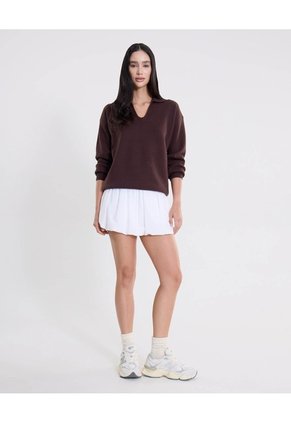 Saco Tejido Cuello V Estructurado  Para Mujer Crema Atmos