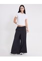 Pantalón Amplio Microconfort Fluido Para Mujer  Deportiva  Color Negro Marca Atmos de Atmos