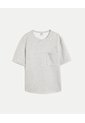 Camiseta Relaxed Fit Manga Corta Con Bolsillo  Para Hombre Gris Atmos de Atmos