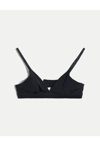 Top Triangular Cruzado Microfibra  Para Mujer Negro Atmos Atmos