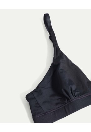 Top Triangular Cruzado Microfibra  Para Mujer Negro Atmos
