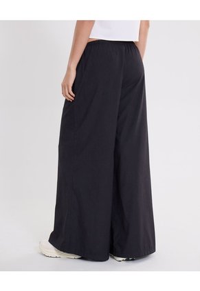 Pantalón Amplio Microconfort Fluido Para Mujer Deportiva Color Negro Marca Atmos