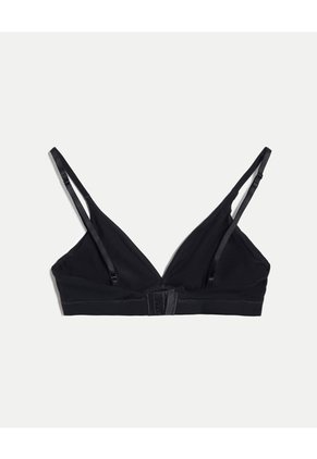 Top Triangular Cruzado Microfibra  Para Mujer Negro Atmos