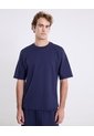 Camiseta Amplia Manga Ranglan Plush  Para Hombre Azul Atmos de Atmos