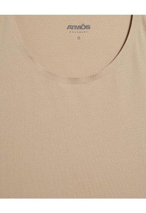 Camiseta Para Mujer Manga Sisa Cuello Redondo Color Beige Marca Atmos #31090182