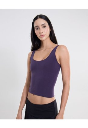 Camiseta Tank Aerius Skin Ligera Para Mujer Deportiva Color Morado Marca Atmos