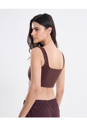 Top Soporte Medio Aerius Skin  Para Mujer Café Atmos