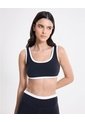 Top Soporte Medio Cortes Contraste  Para Mujer Negro Atmos de Atmos