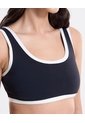 Top Soporte Medio Cortes Contraste  Para Mujer Negro Atmos de Atmos