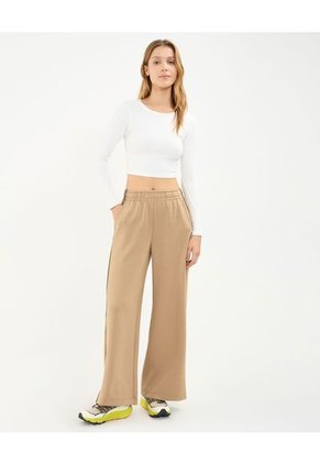 Camiseta Para Mujer Manga Larga Cuello Redondo Color Marfil Marca Atmos #31090209