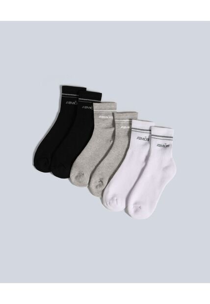 Pack X3 Medias Caña Media En Algodón X3 Para Mujer Gris Atmos