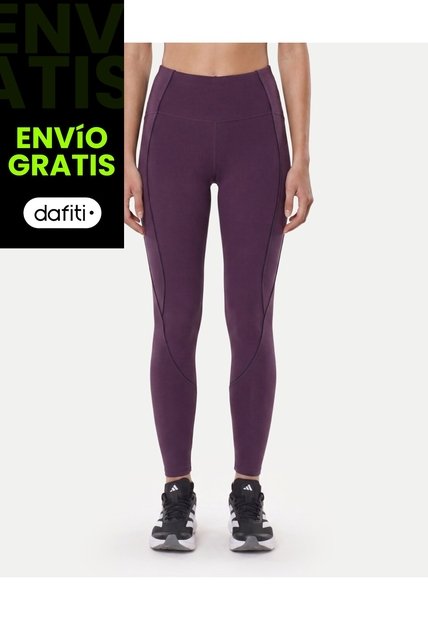 Leggins Regular Piping Contraste  Para Mujer Morado Atmos