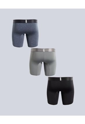 Pack X 3 Bóxer Medio En Microfibra X3 Para Hombre Negro Atmos