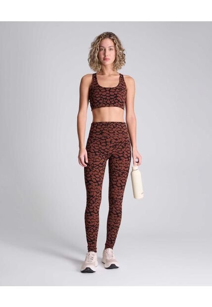 Leggins Deportivo Estampado  Para Mujer Café Atmos