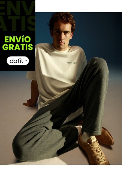 Pantalón Tejido Bota Recta Ligero  Para Hombre Gris Atmos