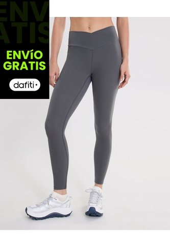 Leggins Pretina Cruzada Aerius Skin  Para Mujer Gris Atmos Atmos