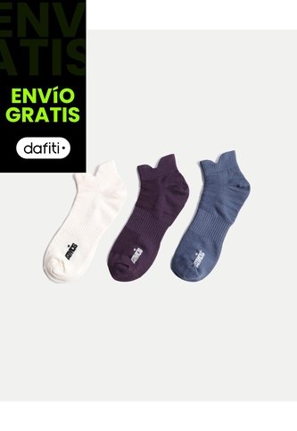 Pack X 3 Medias Tobilleras X3 Para Mujer Morado Atmos Atmos