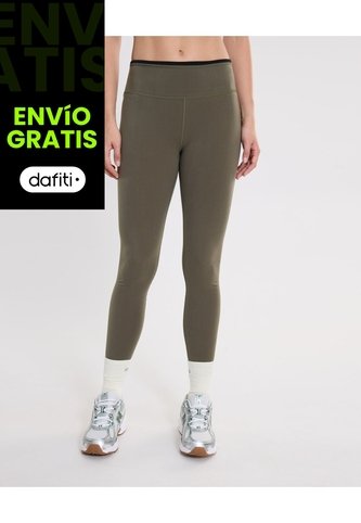 Leggins Regular Pretina Contraste Aerius  Para Mujer Verde Atmos Atmos
