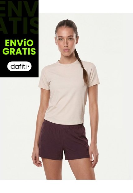 Short Running Con Brief Aeroflow  Para Mujer Café Atmos
