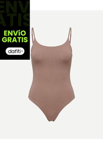 Body Brasilera En Microfibra Para Mujer  Deportiva  Color Café Marca Atmos Atmos