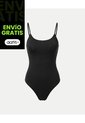 Body Brasilera En Microfibra Para Mujer  Deportiva  Color Negro Marca Atmos de Atmos