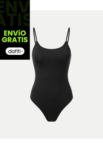 Body Brasilera En Microfibra Para Mujer  Deportiva  Color Negro Marca Atmos Atmos