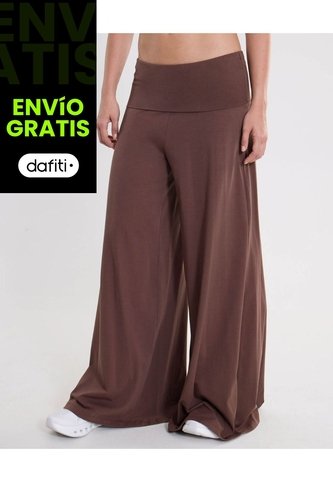 Pantalón Pretina Doblada Amplio Algodón Para Mujer  Deportiva  Color Café Marca Atmos Atmos
