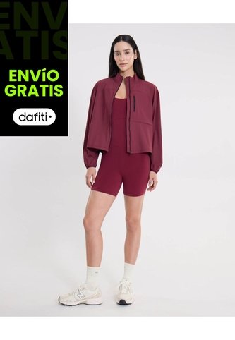 Enterizo Manga Sisa Corto  Para Mujer Vino Atmos Atmos