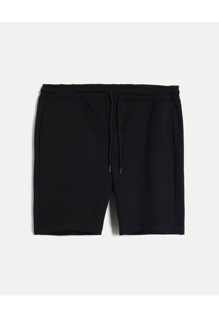 Bermuda Básica Plush  Para Hombre Negro Atmos
