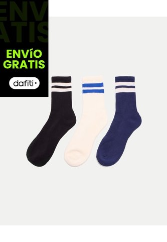 Pack X 3 De Medias Caña Media X3 Para Mujer Negro Atmos Atmos