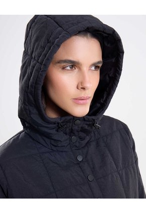 Chaqueta Acolchada Hoodie Funcional Para Mujer  Deportiva  Color Negro Marca Atmos