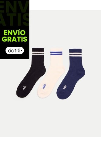Pack X3 Medias Caña Media X3 Para Hombre Surtido Atmos Atmos