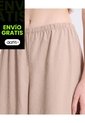 Pantalón Amplio Microconfort Fluido Para Mujer  Deportiva  Color Beige Marca Atmos de Atmos