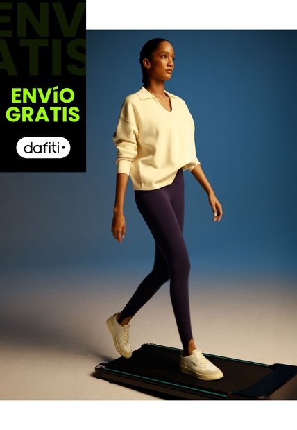 Leggins Regular Con Estribos  Para Mujer Azul Atmos