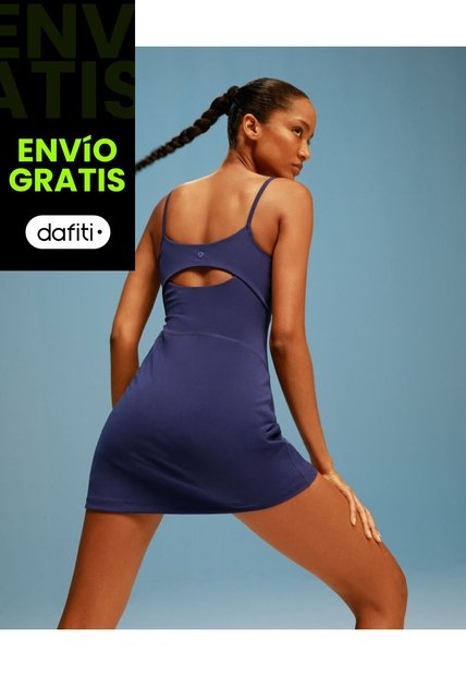 Vestido Con Abertura Posterior Para Mujer  Deportiva  Color Azul Marca Atmos